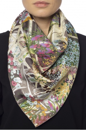 Silk scarf with floral motif, zdjęcie 2 Silk scarf with floral motif od Salvatore Ferragamo